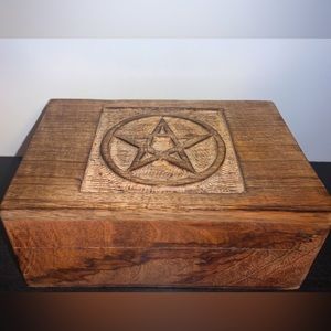 Wooden Pentagram Jewellery Box